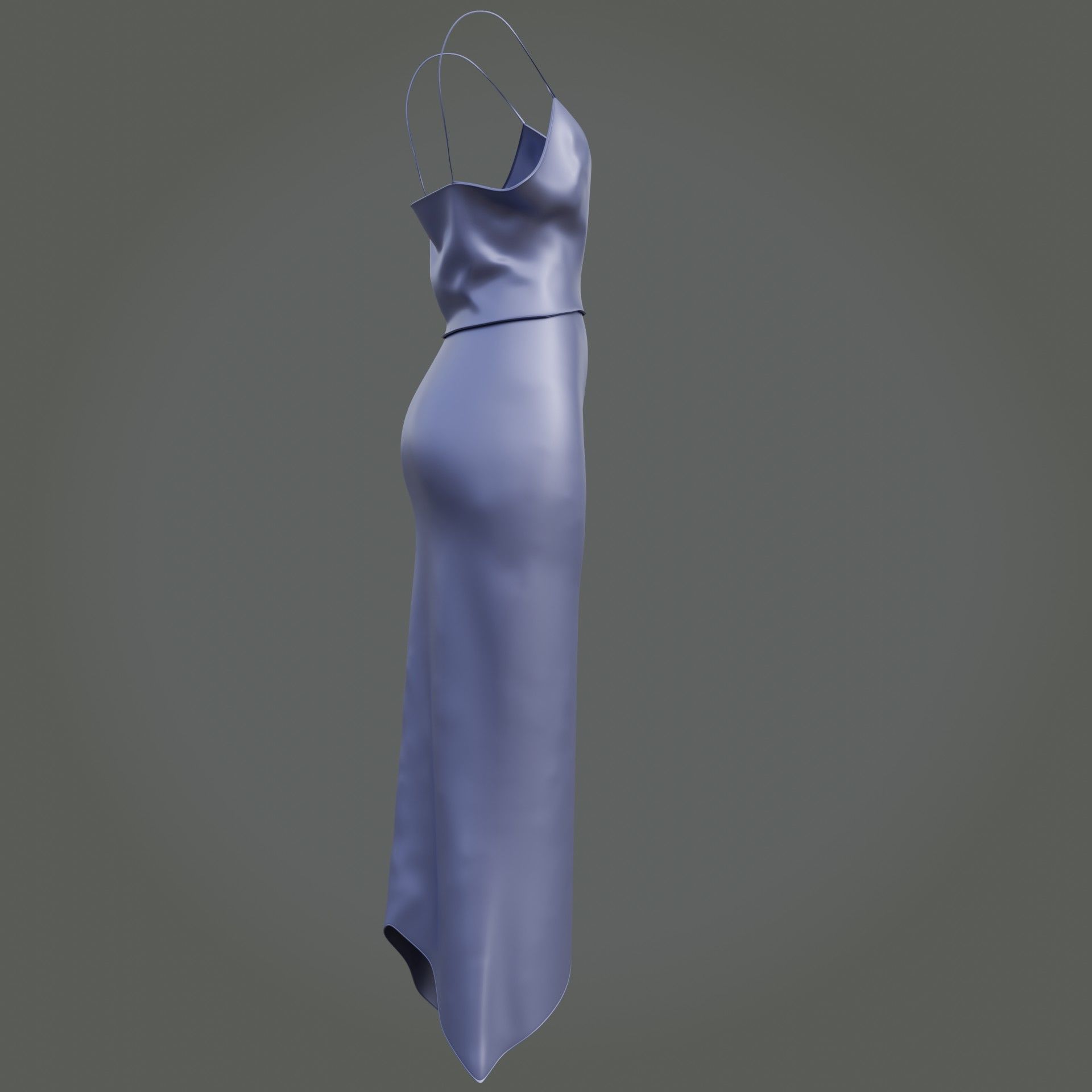 3D Female outfit - 2Piece Silk dress  Low-poly 3D model_8