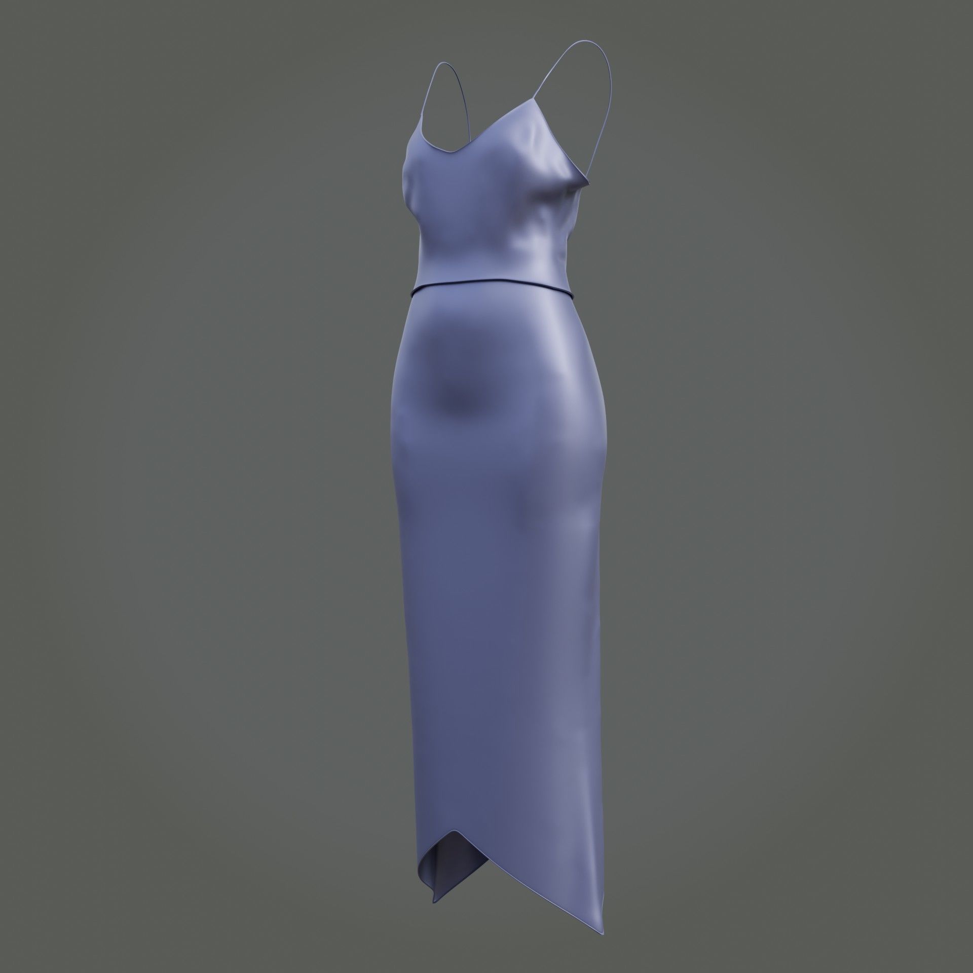 3D Female outfit - 2Piece Silk dress  Low-poly 3D model_17