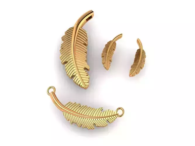Feather design miniset 3D print model