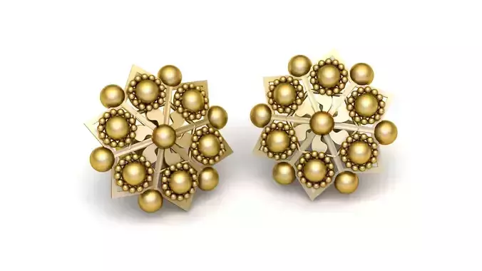 FLORAL GOLD EARRING 3D PRINTABLE MODEL