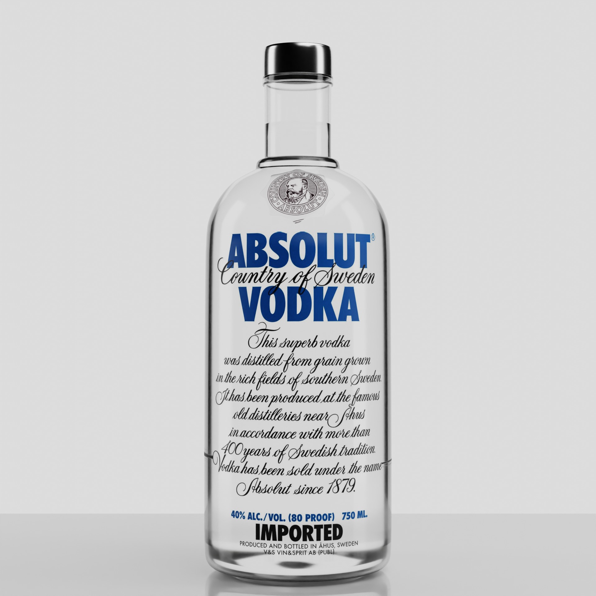 Absolut Vodka bottle 3D model_1