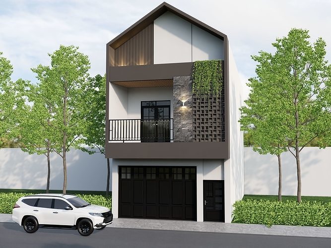 Scene Enscape Render Exterior Facade Modern 3D model Free 3D model