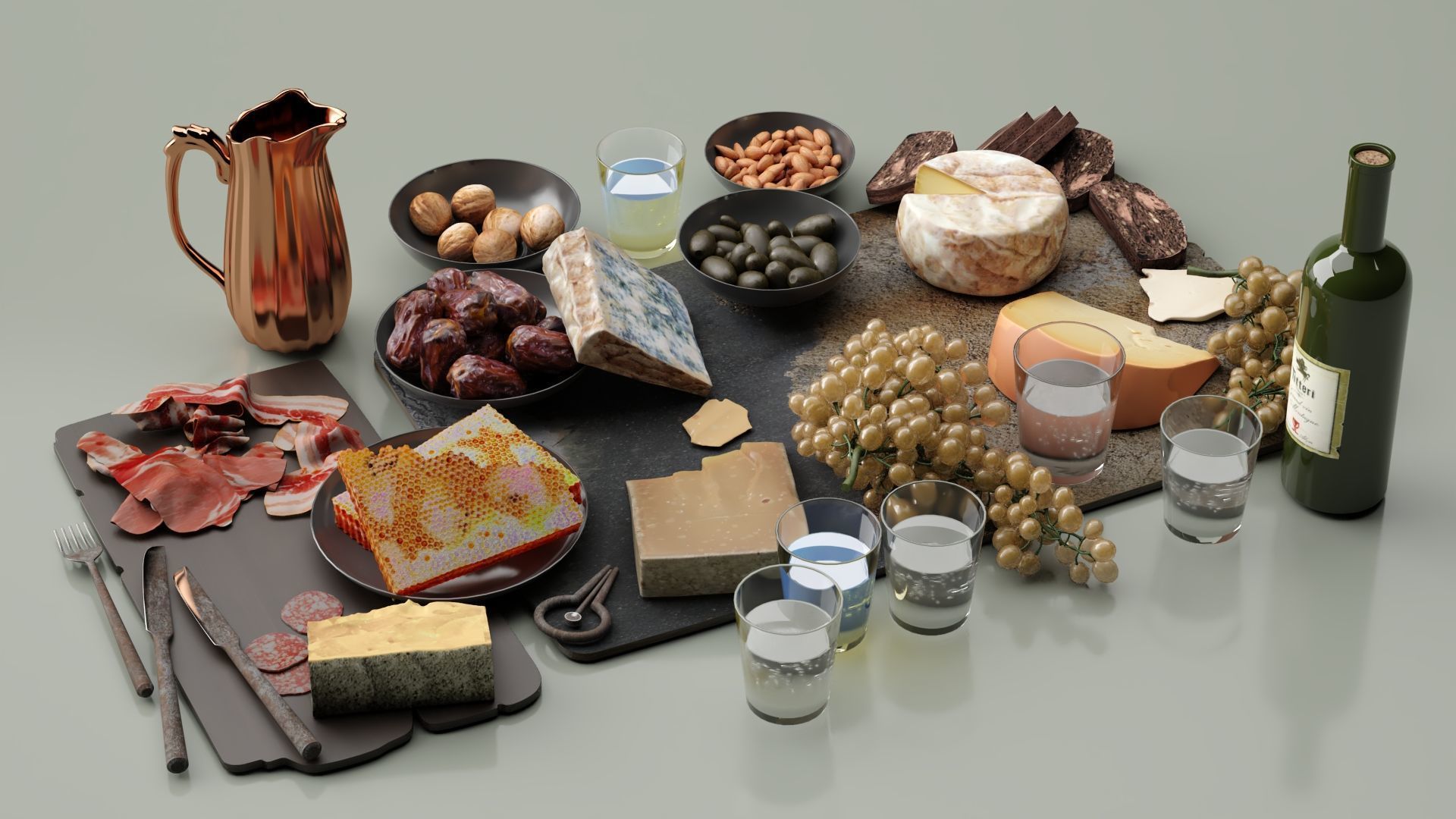 Dinner Set 3D model_2