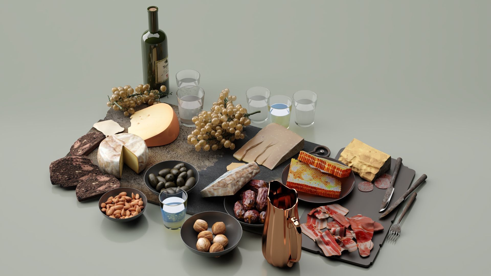 Dinner Set 3D model_8