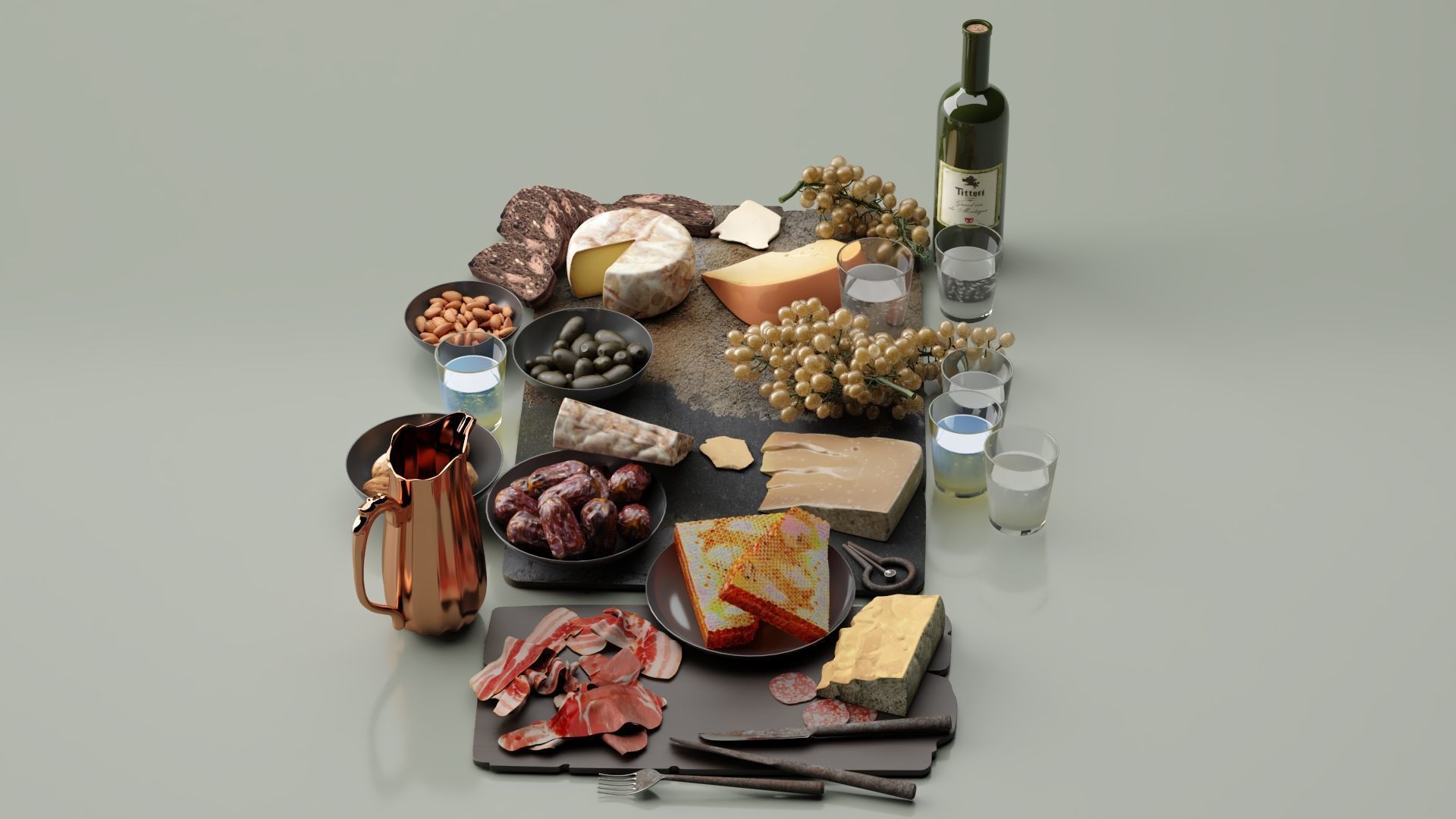 Dinner Set 3D model_5