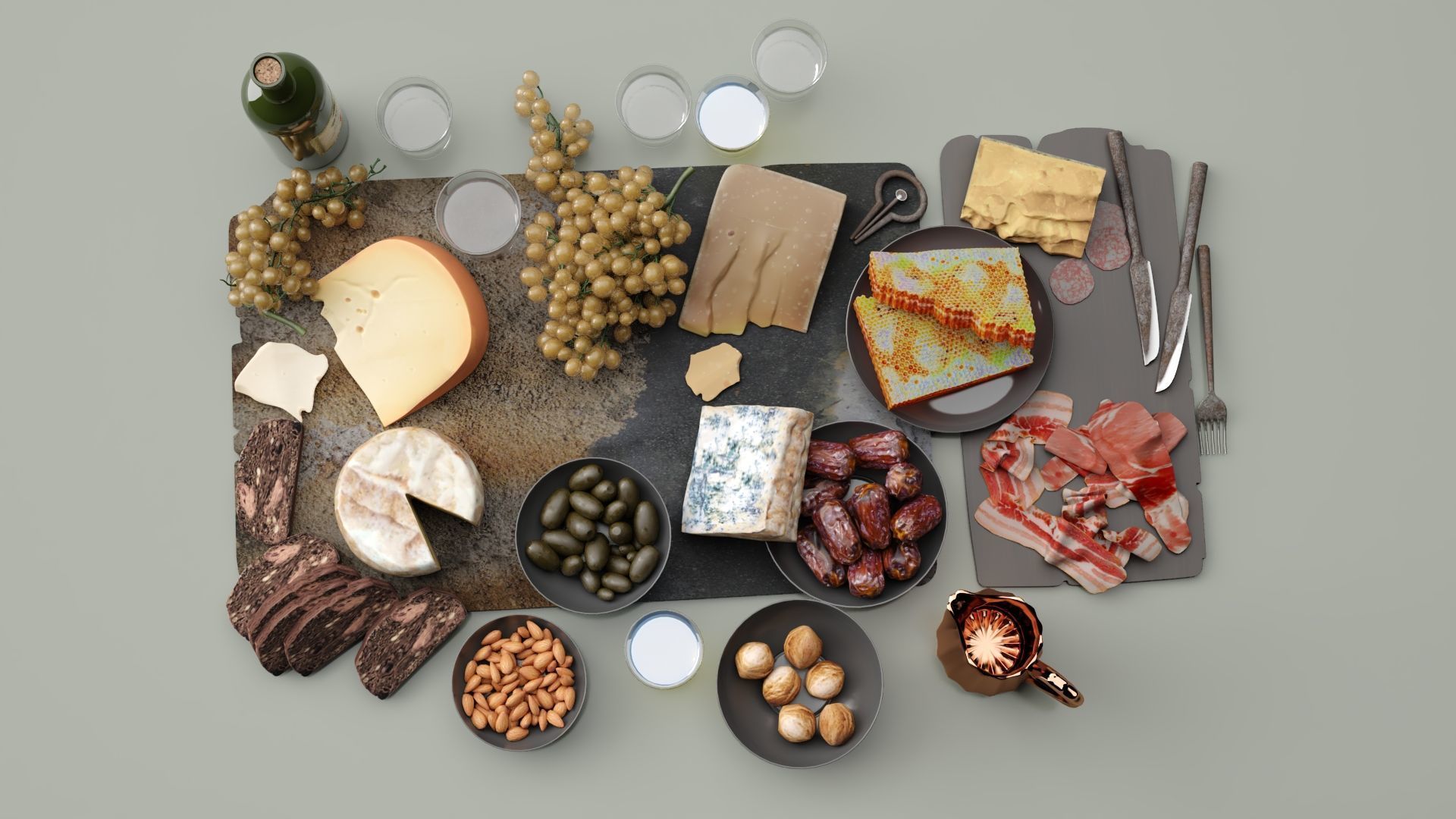 Dinner Set 3D model_1