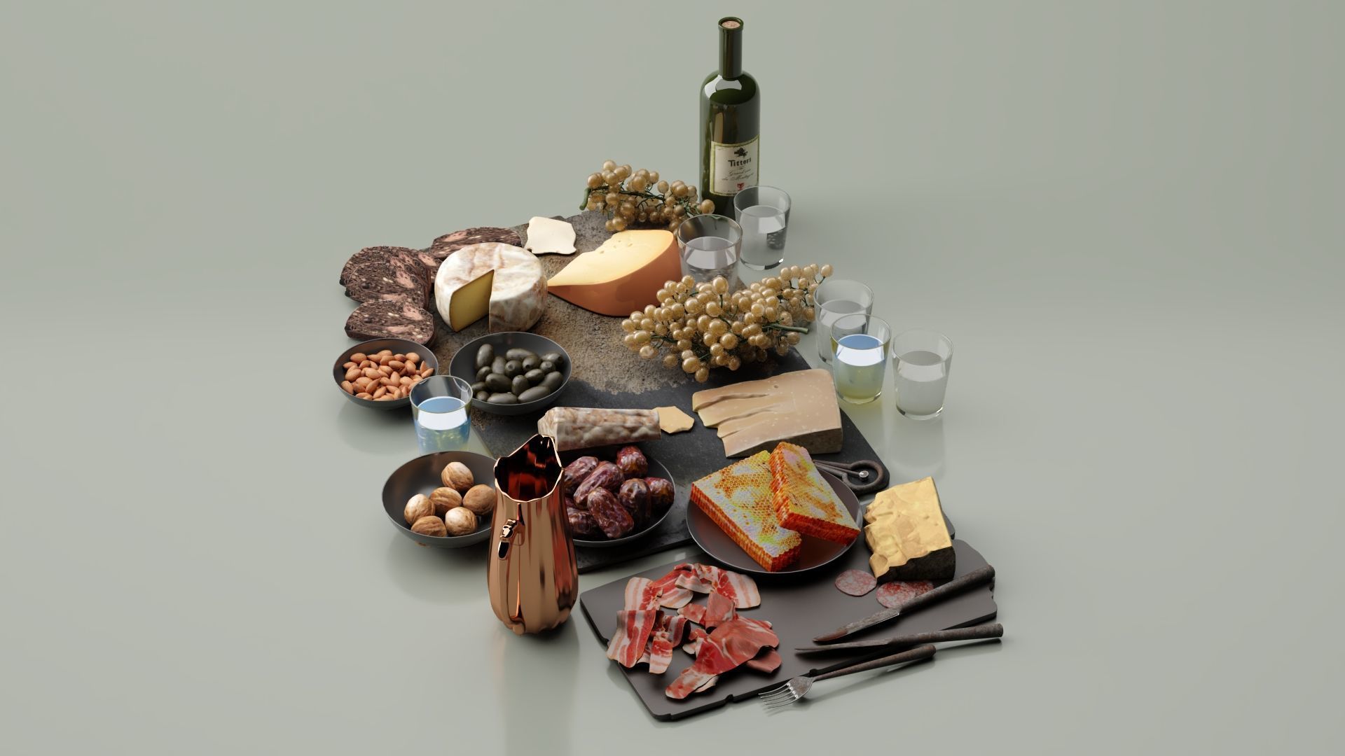 Dinner Set 3D model_6