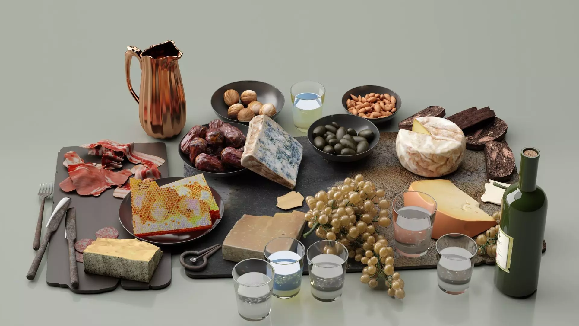 Dinner Set 3D model_0