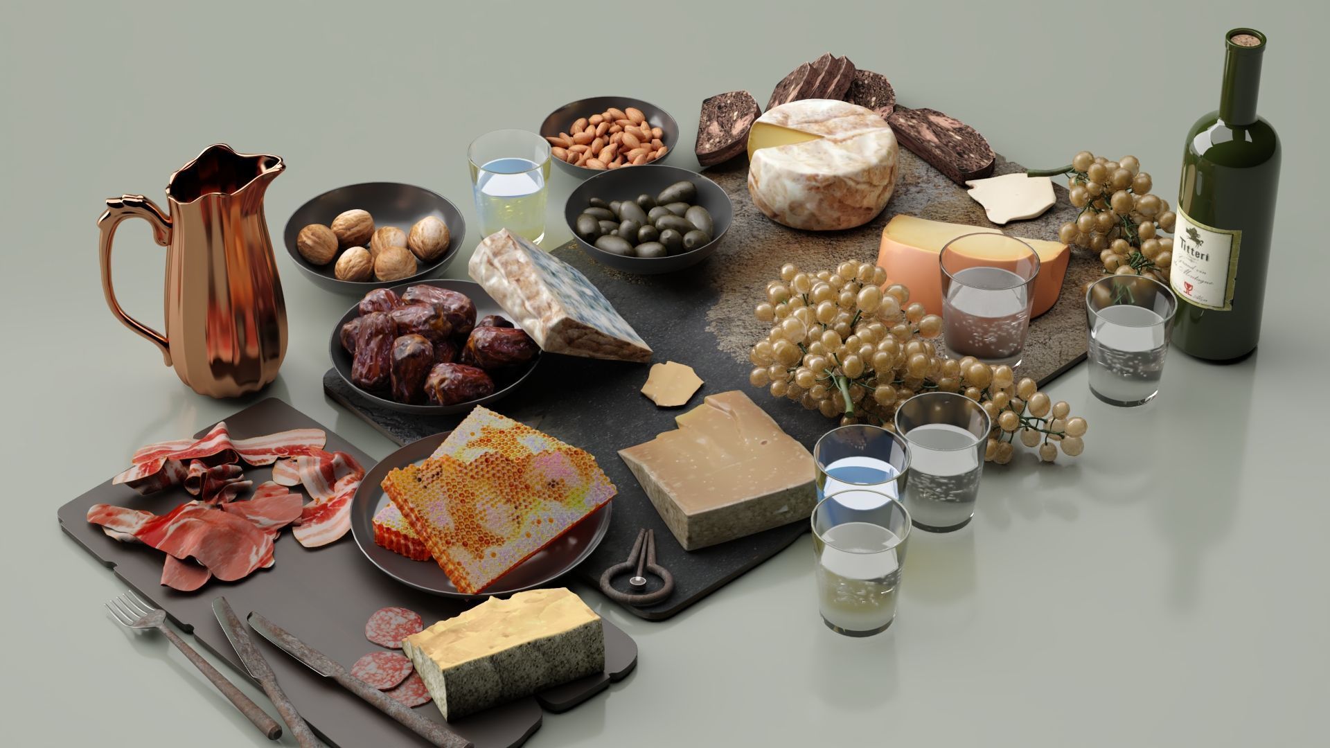 Dinner Set 3D model_3