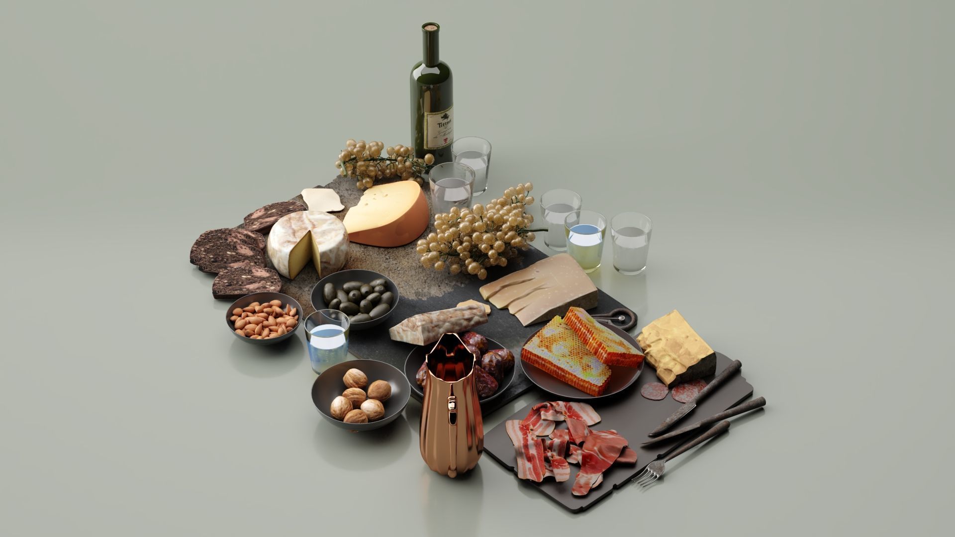 Dinner Set 3D model_7