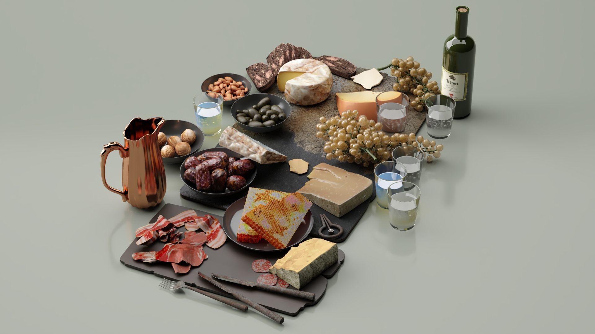 Dinner Set 3D model_4