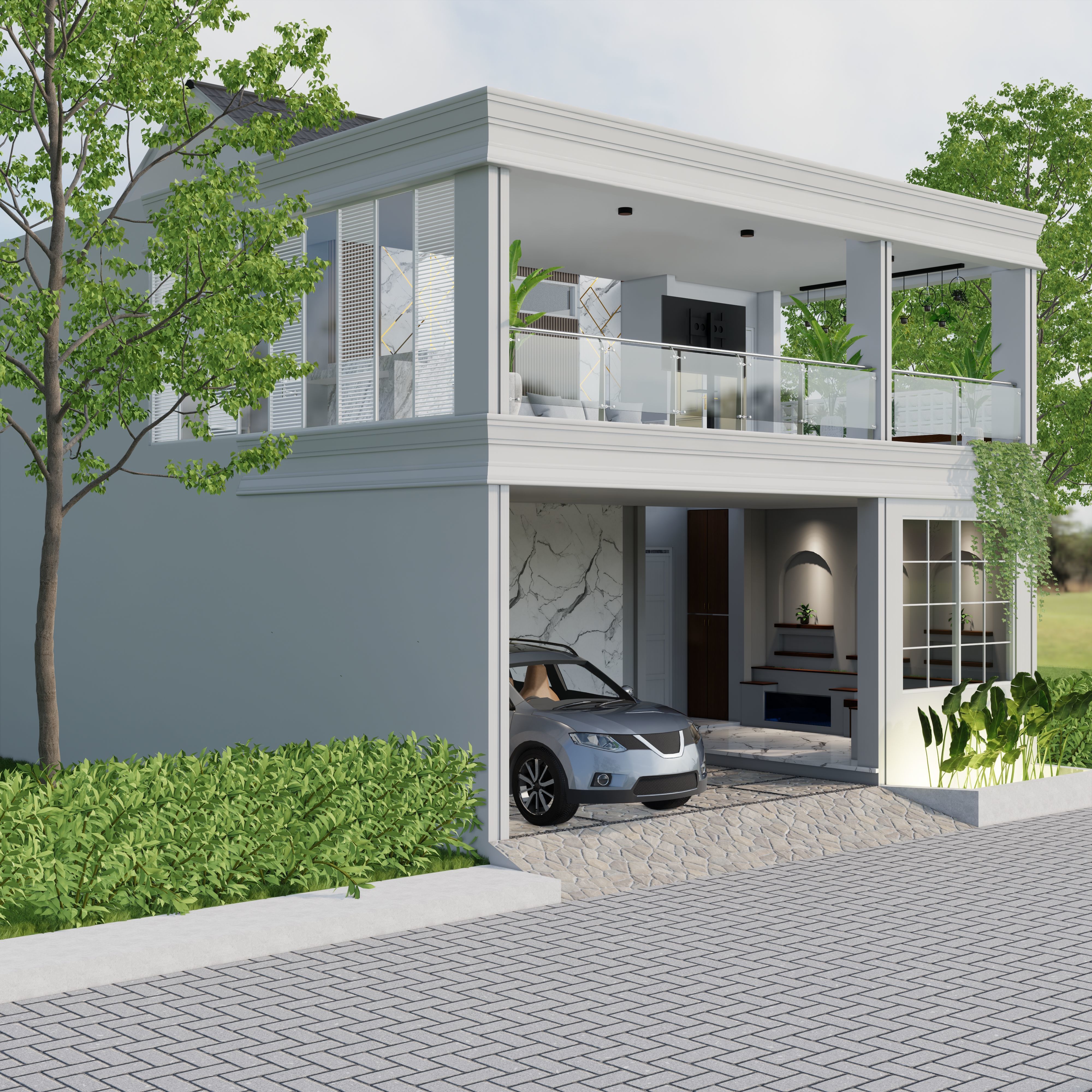 Scene Setting Enscape Exterior Facade Modern 3D model  3D model_1