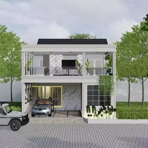 Scene Setting Enscape Exterior Facade Modern 3D model 