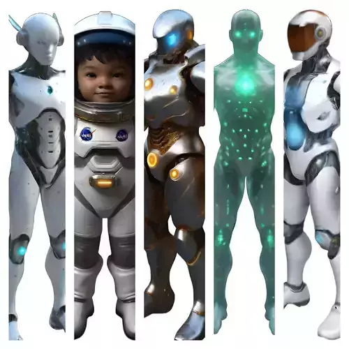 Futuristic Collection - Space Explorers and Synthetics 3D print model Futuristic Collection - Space Explorers and Synthetics 3D print model