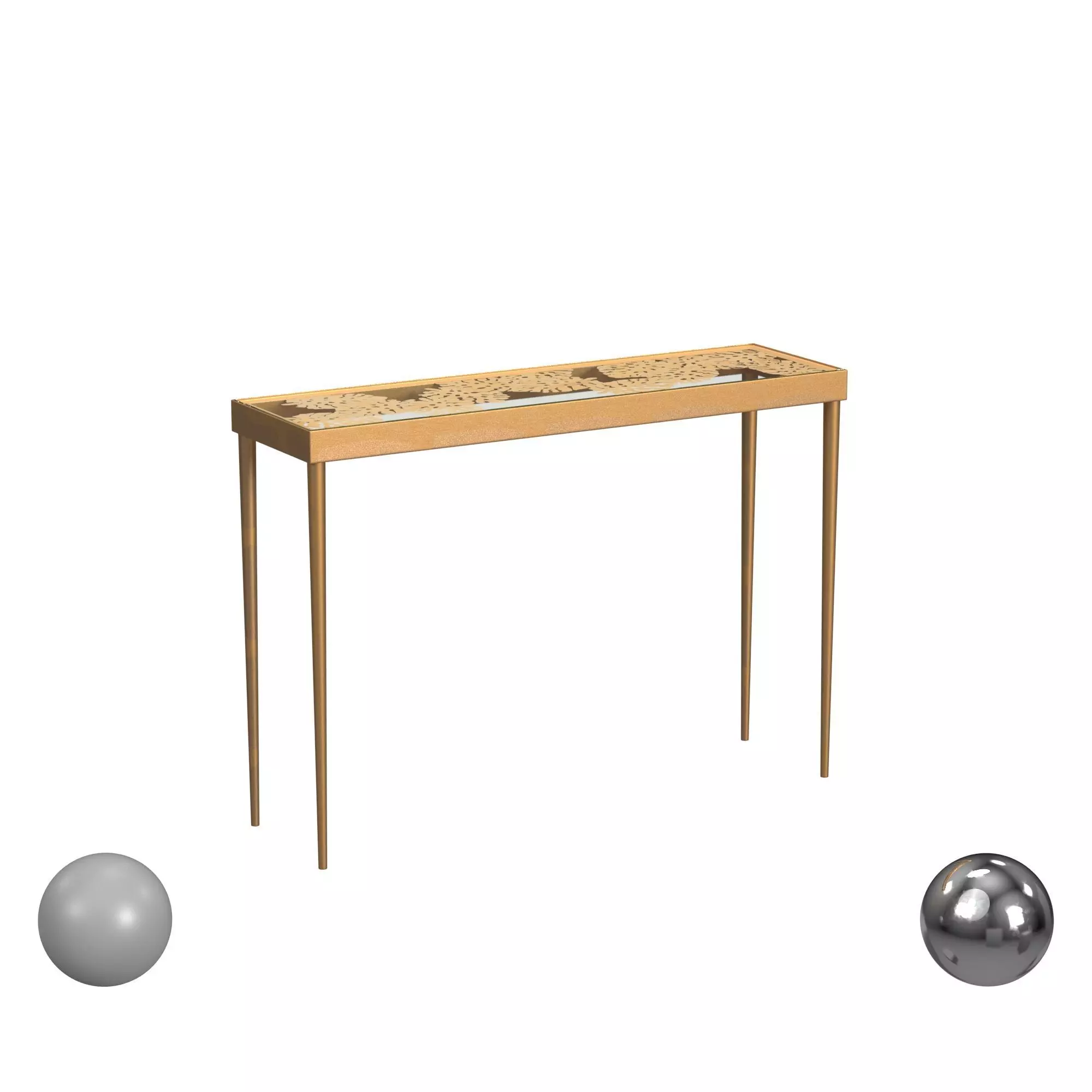 Leilani Palm Leaf Console Table 3D model_0