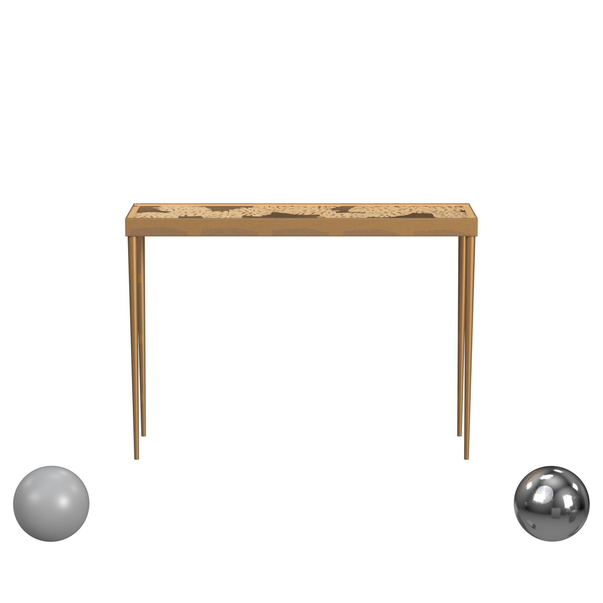 Leilani Palm Leaf Console Table 3D model_1
