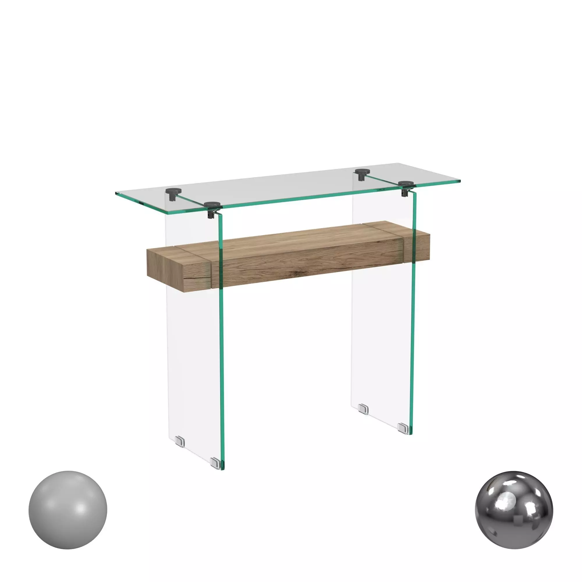 Kayley Rectangular Modern Glass Console Table 3D model_0