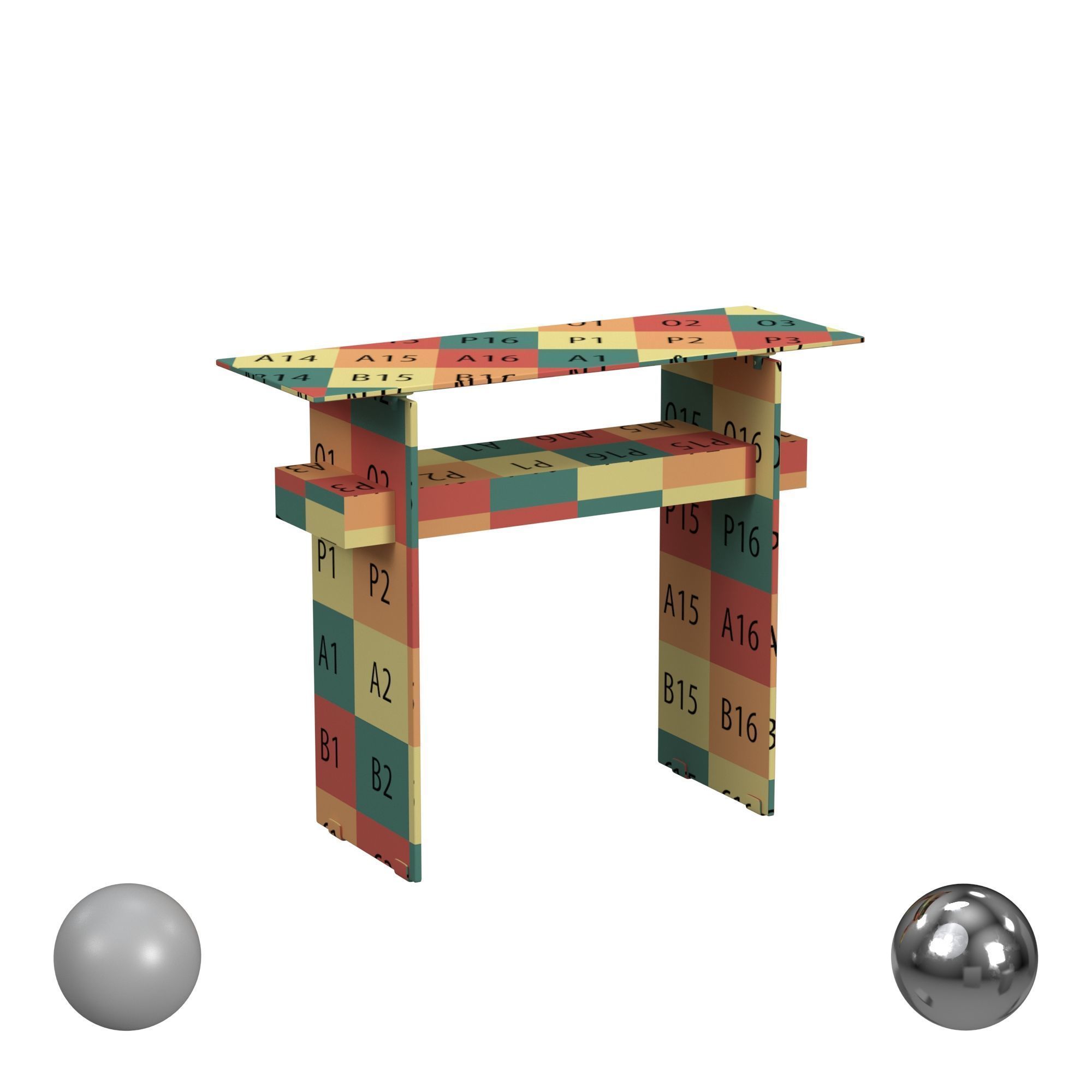 Kayley Rectangular Modern Glass Console Table 3D model_2