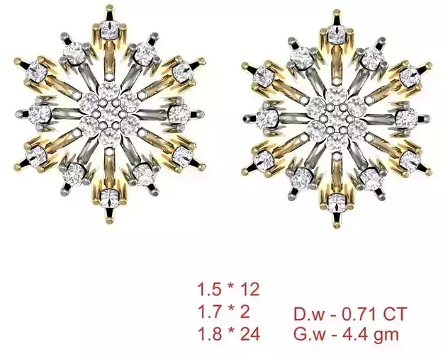  Women Earrings Render 3dm STL OBJ FBX Details