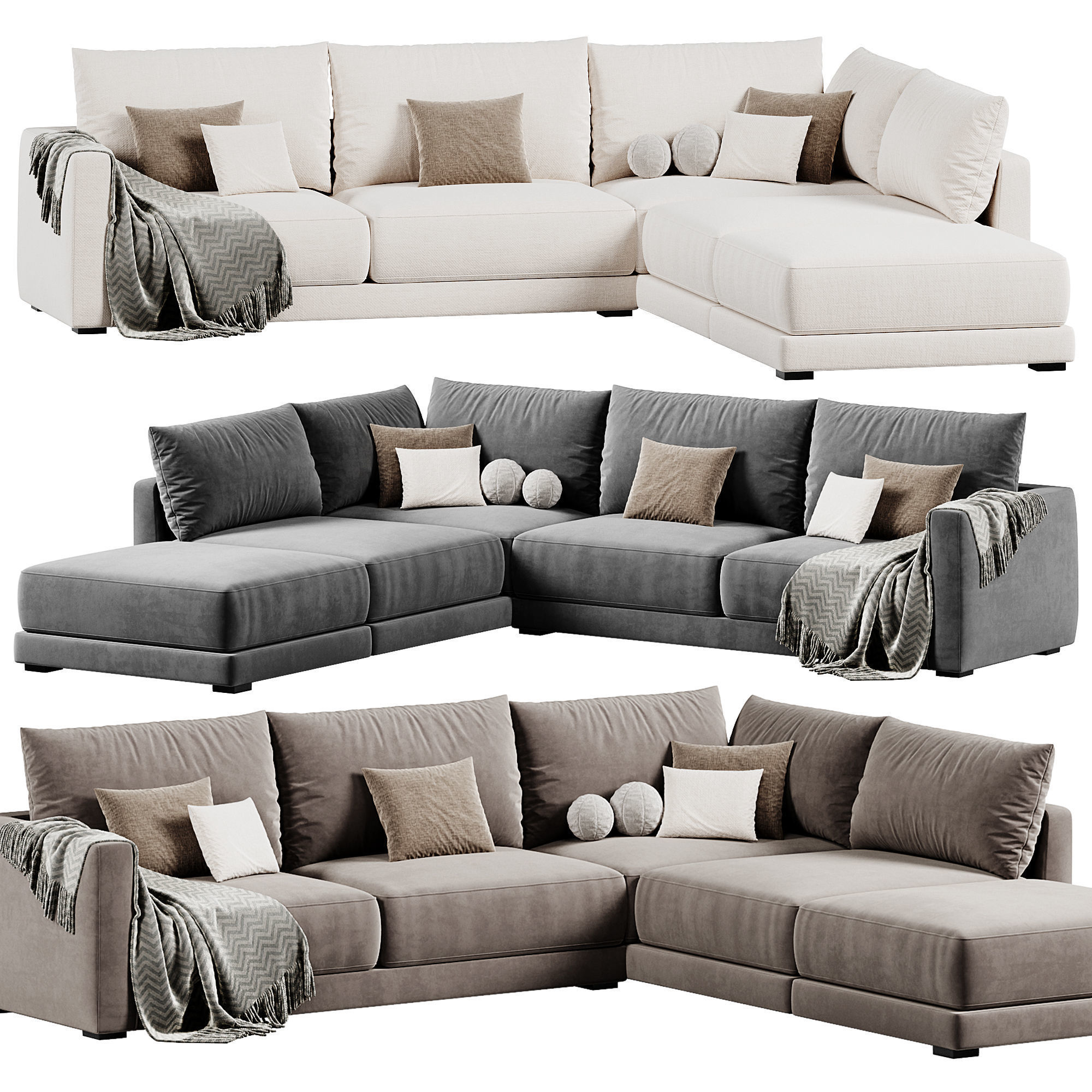 Melbourne Sofa By West Elm 3D model_3