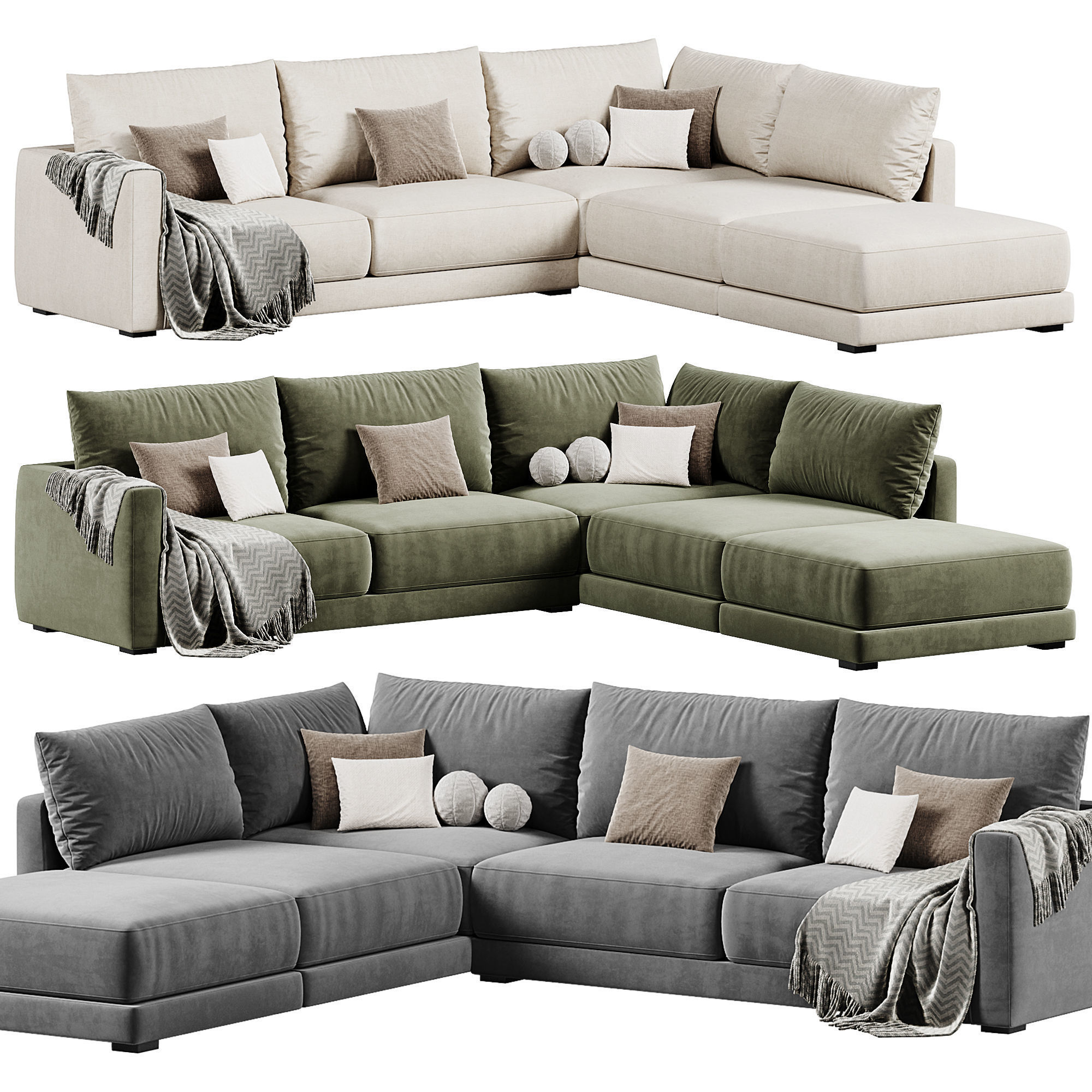 Melbourne Sofa By West Elm 3D model_2
