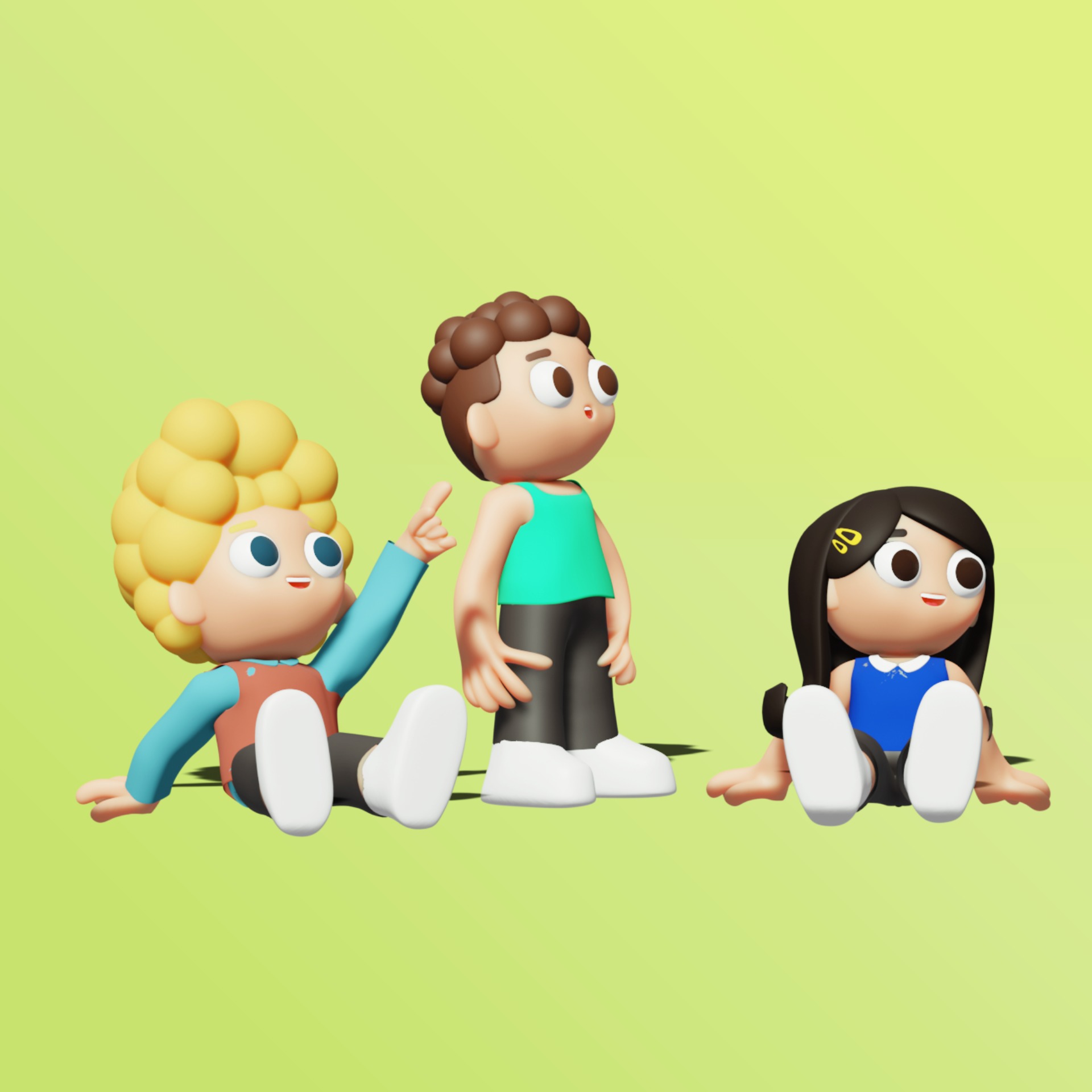 Toon Character Pack - 17 unique 3D characters Low-poly 3D model_4