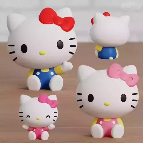Hello Kitty Chibi 2 Models Easy Print Toy