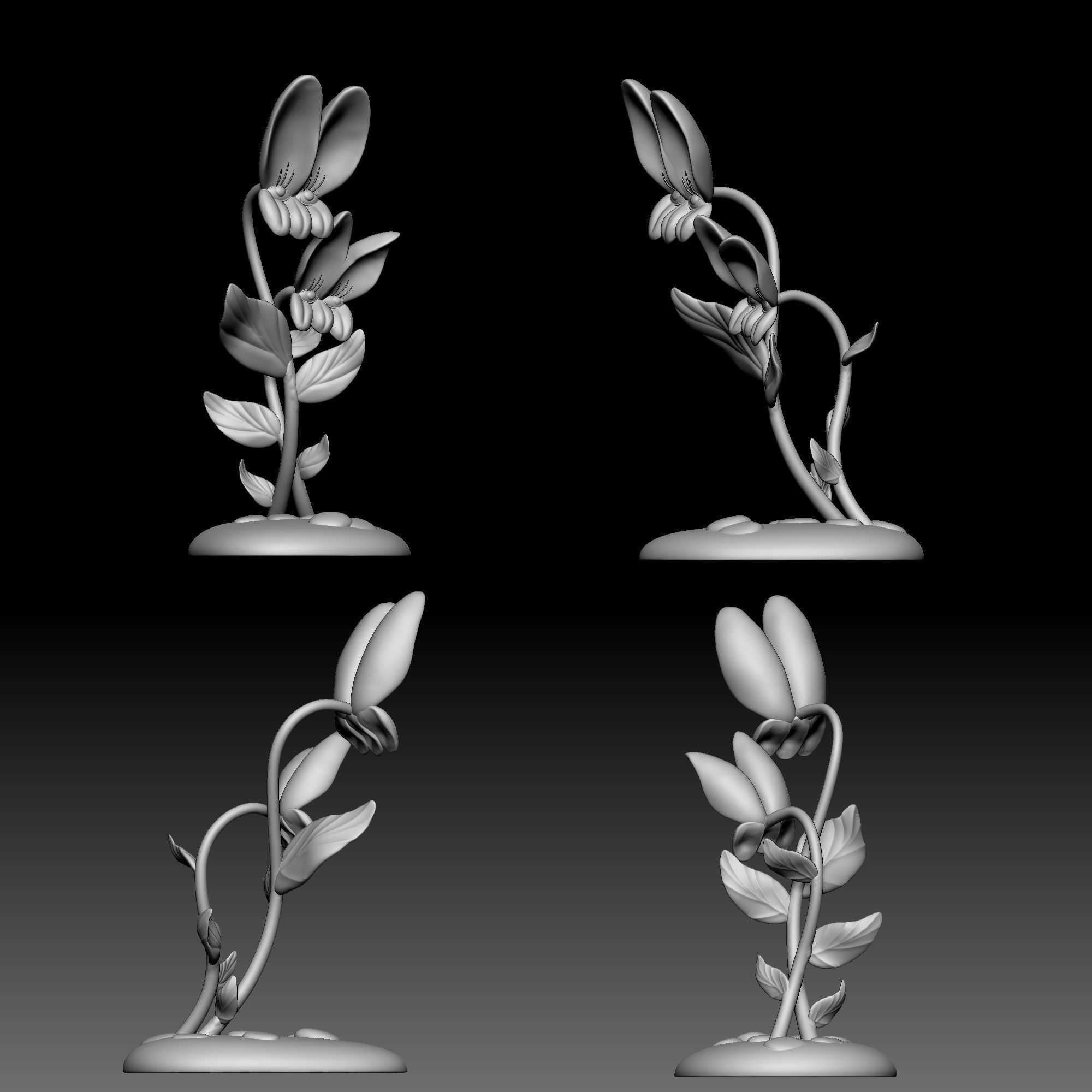 Flower - Alice in Wonderland - 0140 3D print model_9