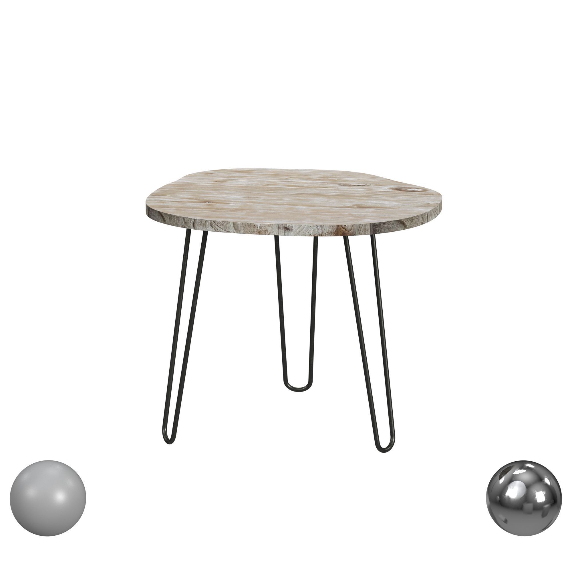 Mindy Wood Top Dining Table 3D model_2