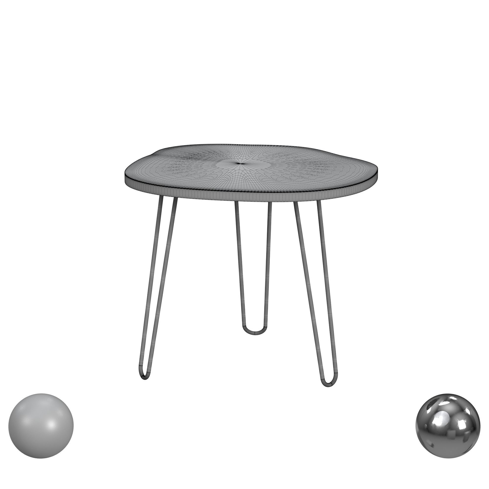 Mindy Wood Top Dining Table 3D model_3