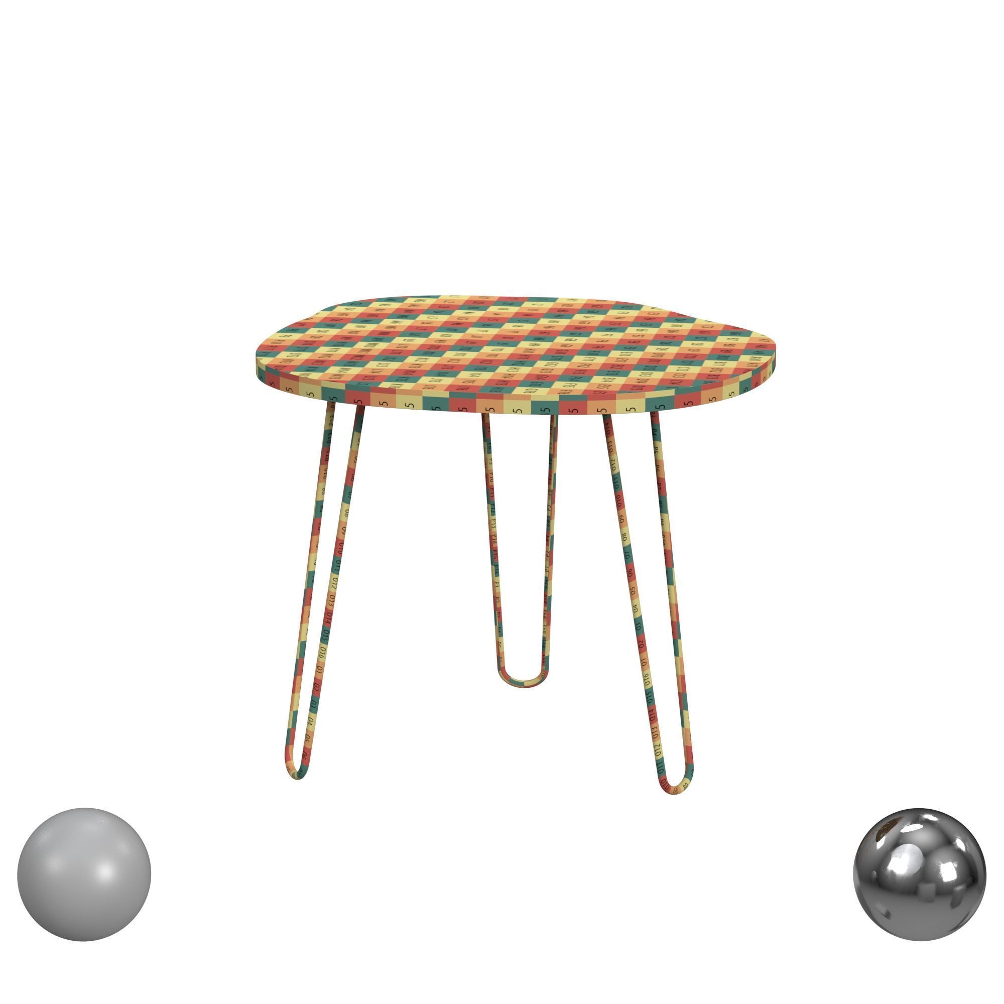 Mindy Wood Top Dining Table 3D model_1