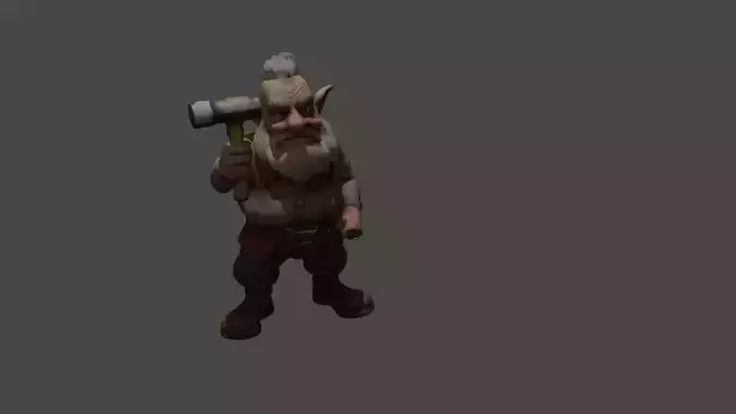 Cartoon old man model