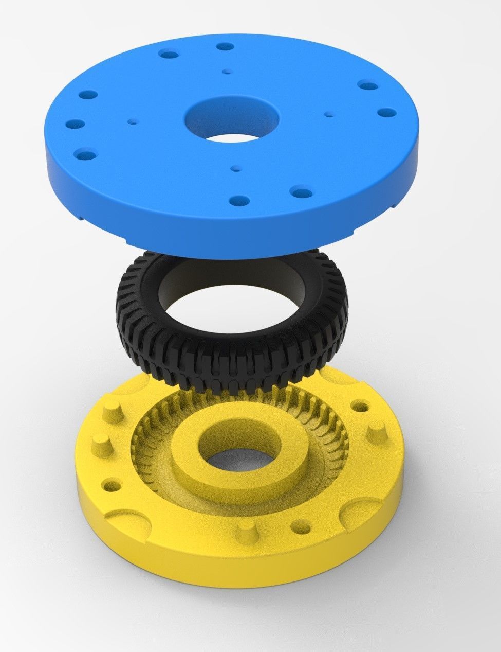 Mold for diecast tire 2 Scale 1 to 10 and 1 to 14 and 1 to 25 3D print model_1