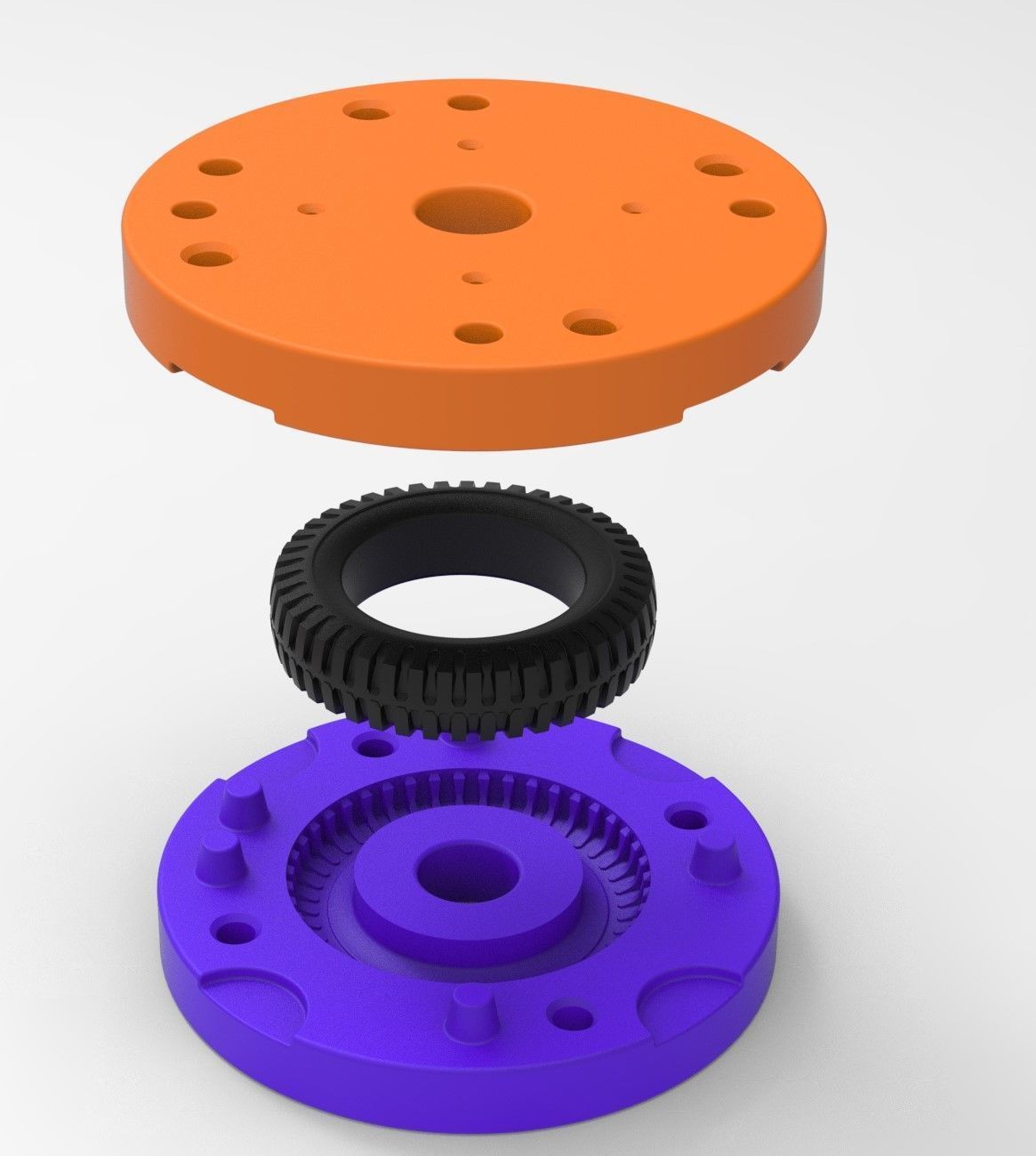 Mold for diecast tire 2 Scale 1 to 10 and 1 to 14 and 1 to 25 3D print model_8
