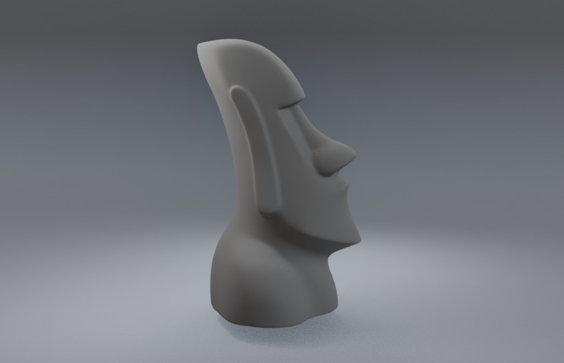 Moyai Head Sculpture Low-poly 3D model_1