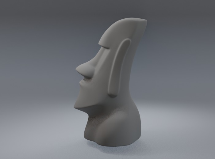 Moyai Head Sculpture Low-poly 3D model_3