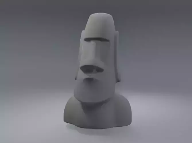 Moyai Head Sculpture Low-poly 3D model