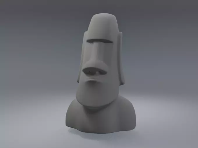 Moyai Head Sculpture Low-poly 3D model_0