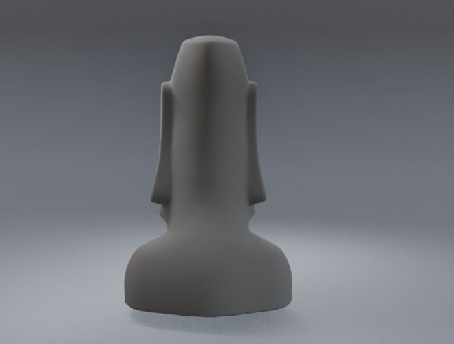 Moyai Head Sculpture Low-poly 3D model_2