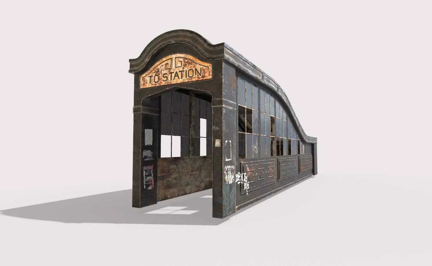 Old Subway Entrance 3D model_0