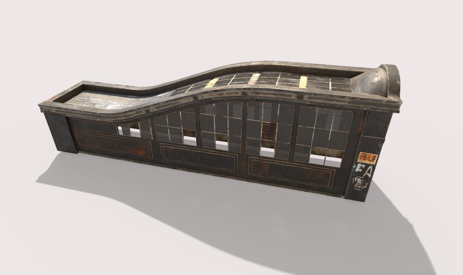 Old Subway Entrance 3D model_2