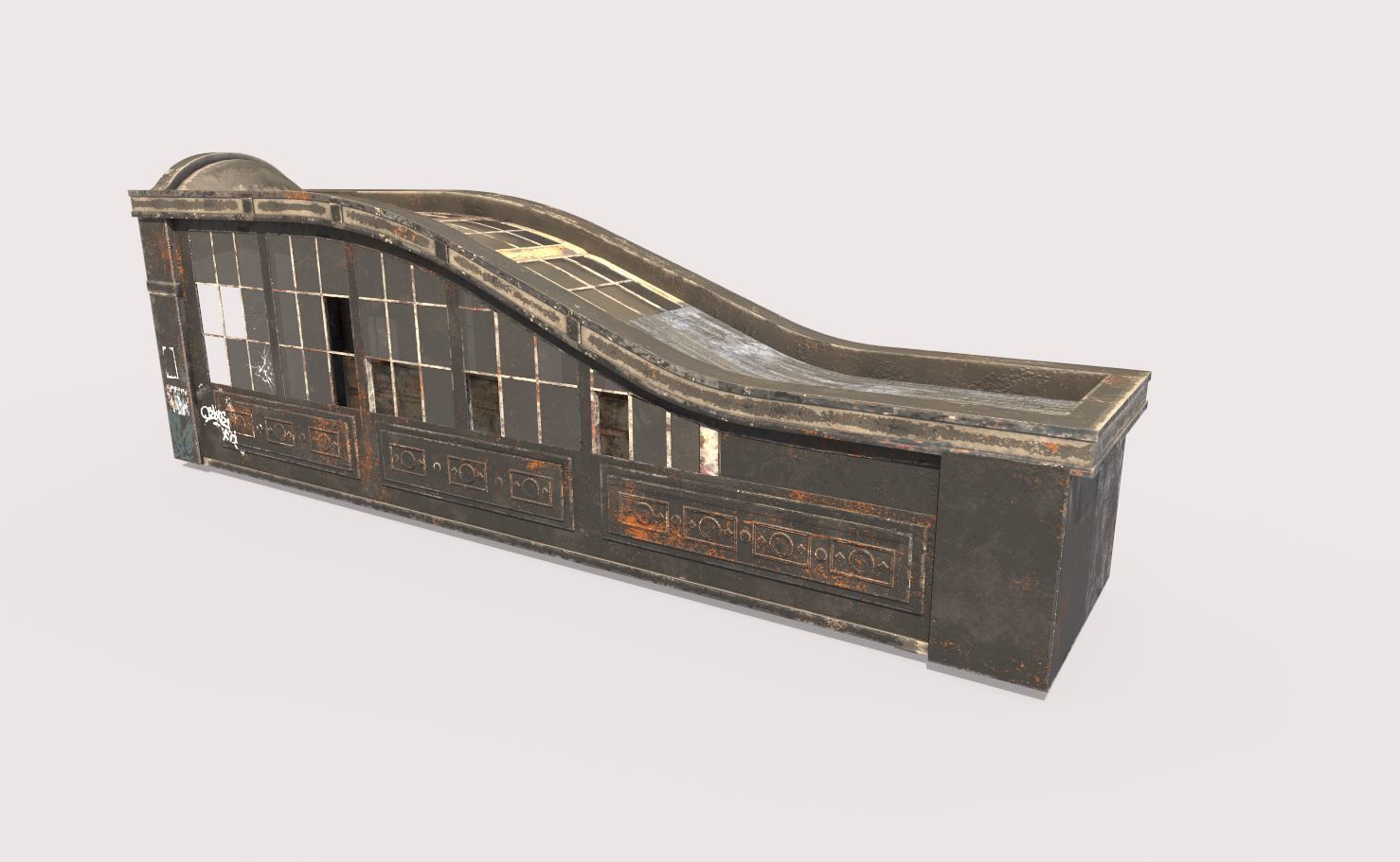 Old Subway Entrance 3D model_4