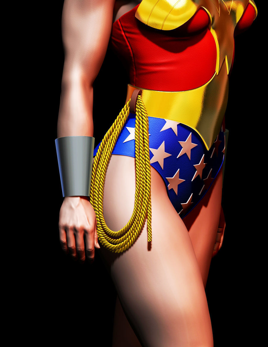 Wonder Woman Alex Ross style 3D print model_3