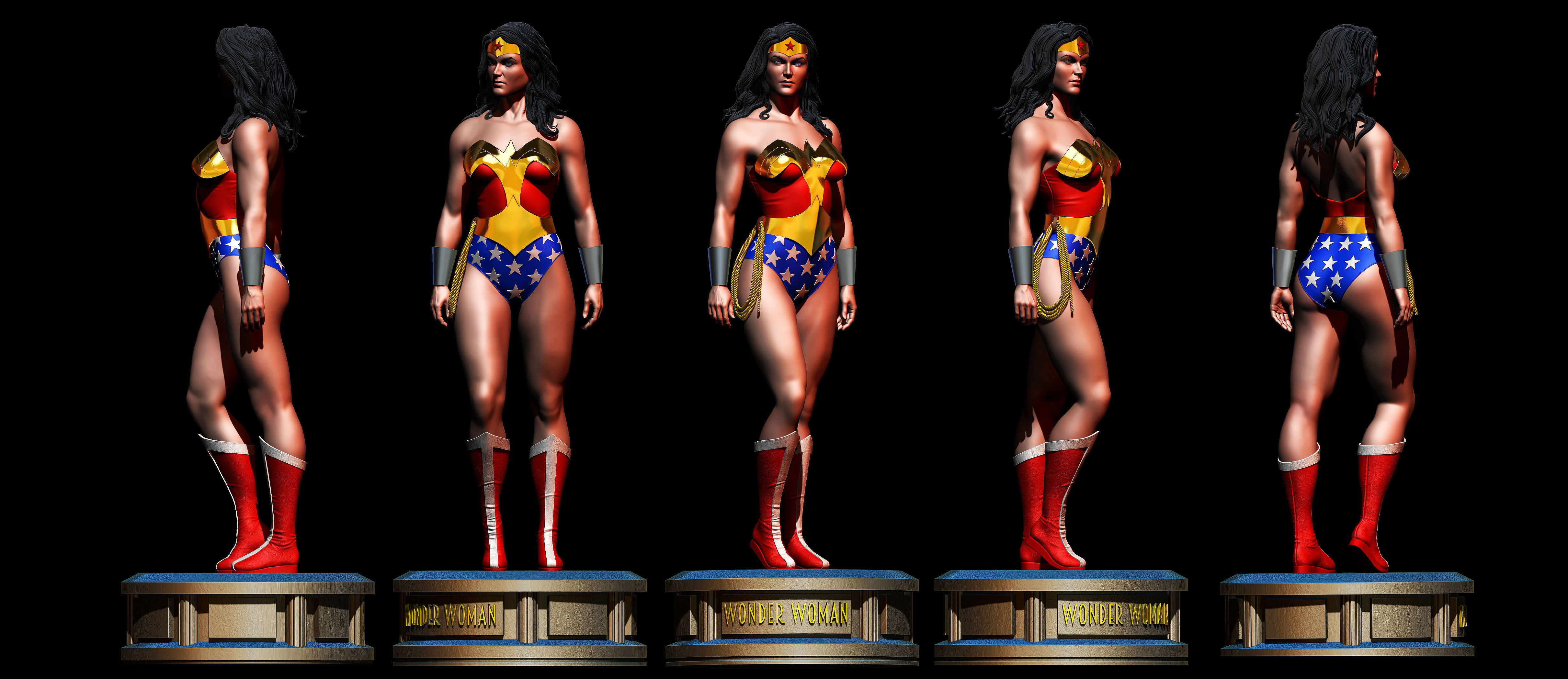 Wonder Woman Alex Ross style 3D print model_2
