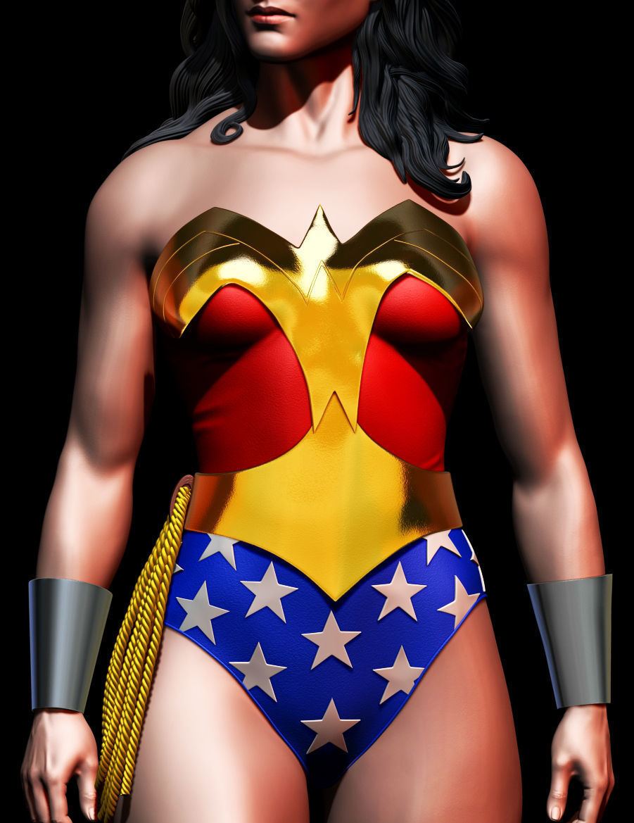 Wonder Woman Alex Ross style 3D print model_1