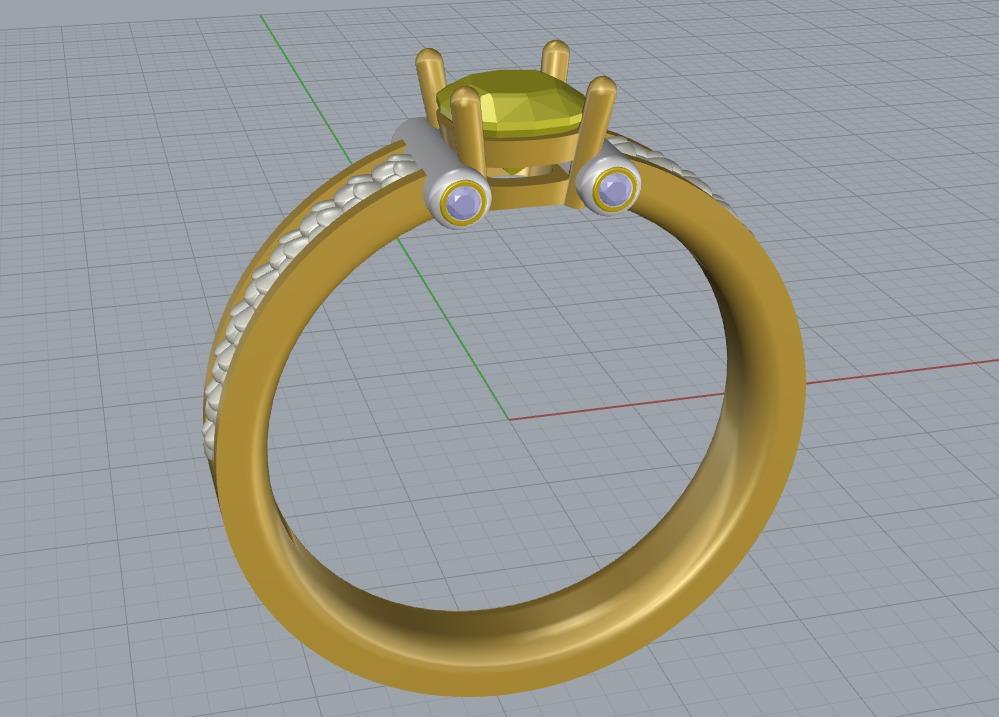 Cushion Snake Ring 3D print model_13