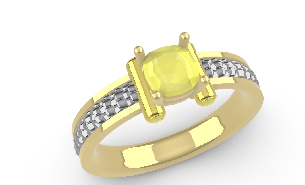 Cushion Snake Ring 3D print model_4