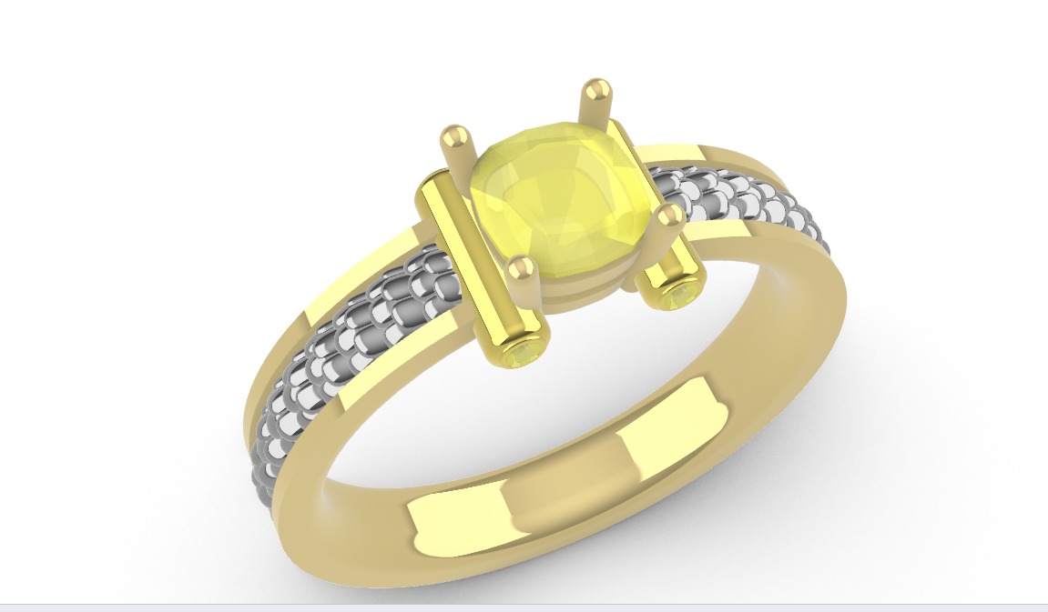 Cushion Snake Ring 3D print model_5