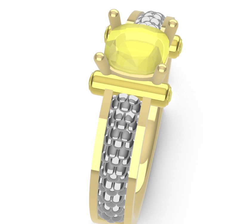 Cushion Snake Ring 3D print model_19