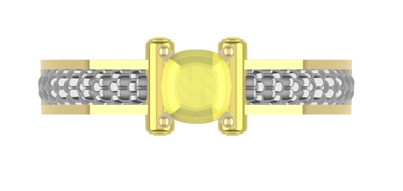 Cushion Snake Ring 3D print model_6